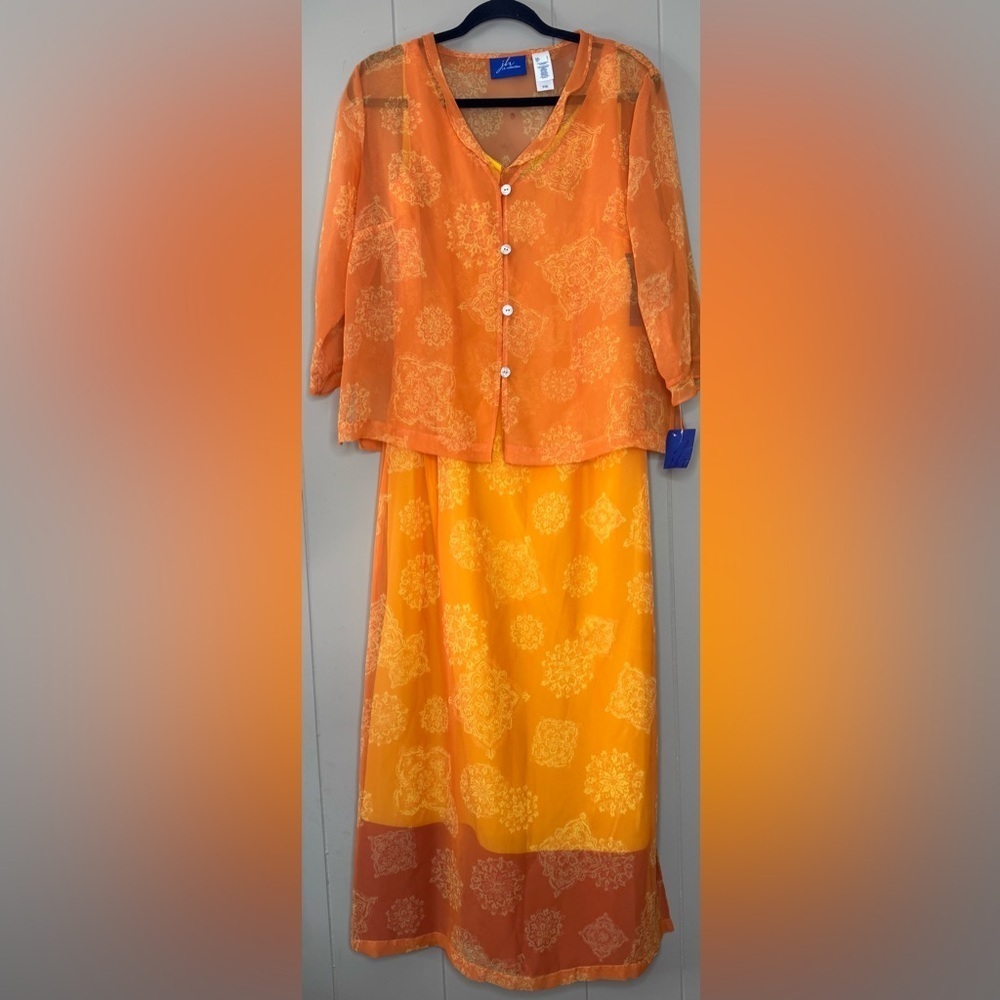NWT JH Collectibles Floral Lined Maxi Dress & Sheer Jacket Set Womens Size 10